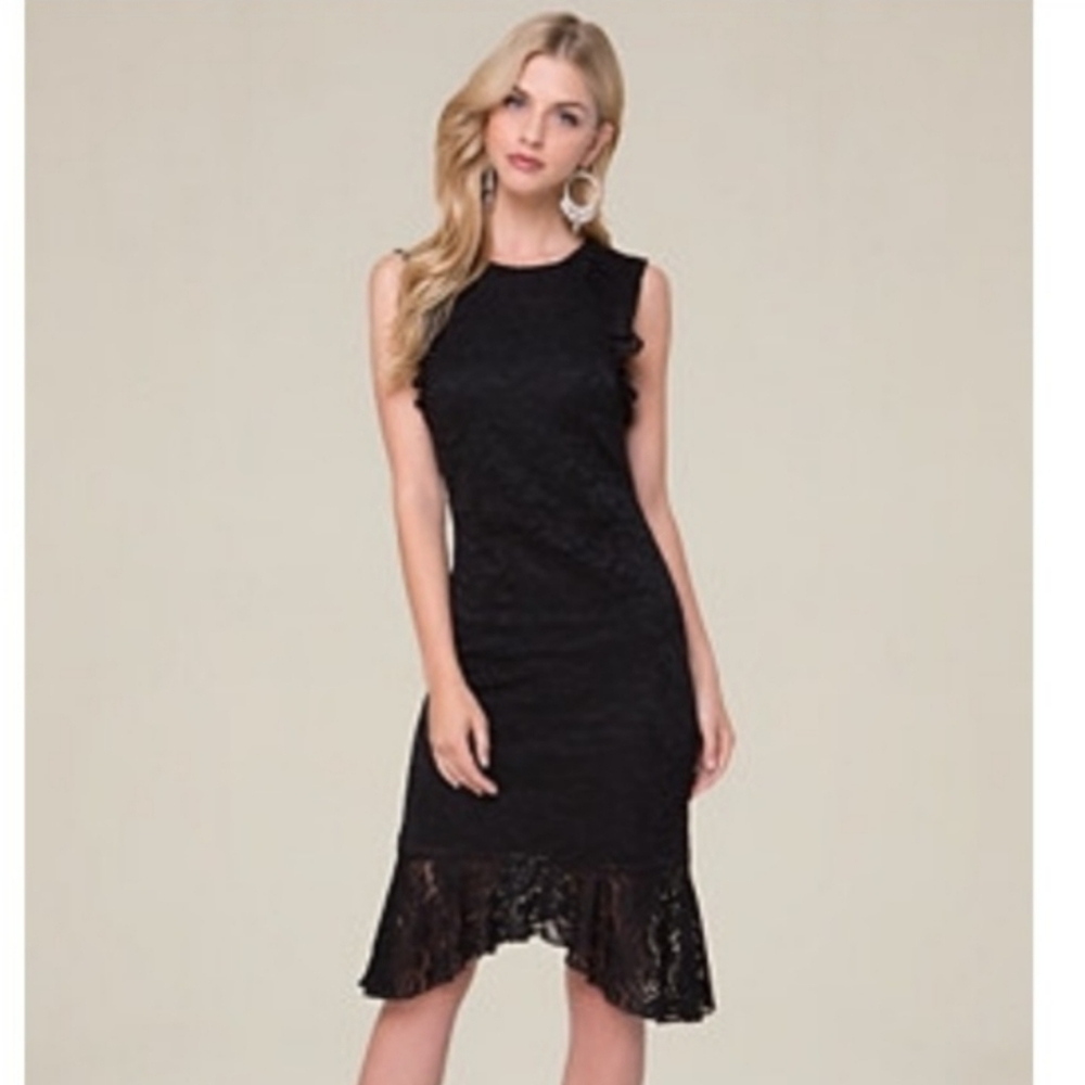 Bebe Lace & Ruffles Hi-low Dress 🖤